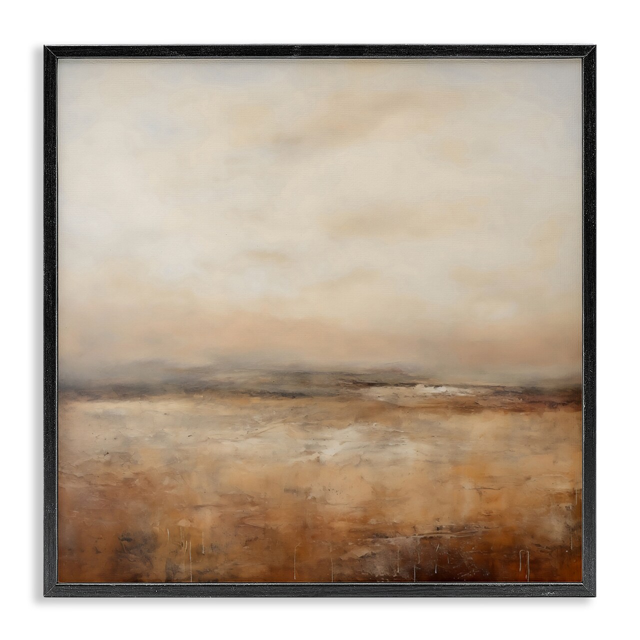 Stupell Industries Calm Abstract Landscape Neutrals Black Framed Giclee Art, design by Creative Studio